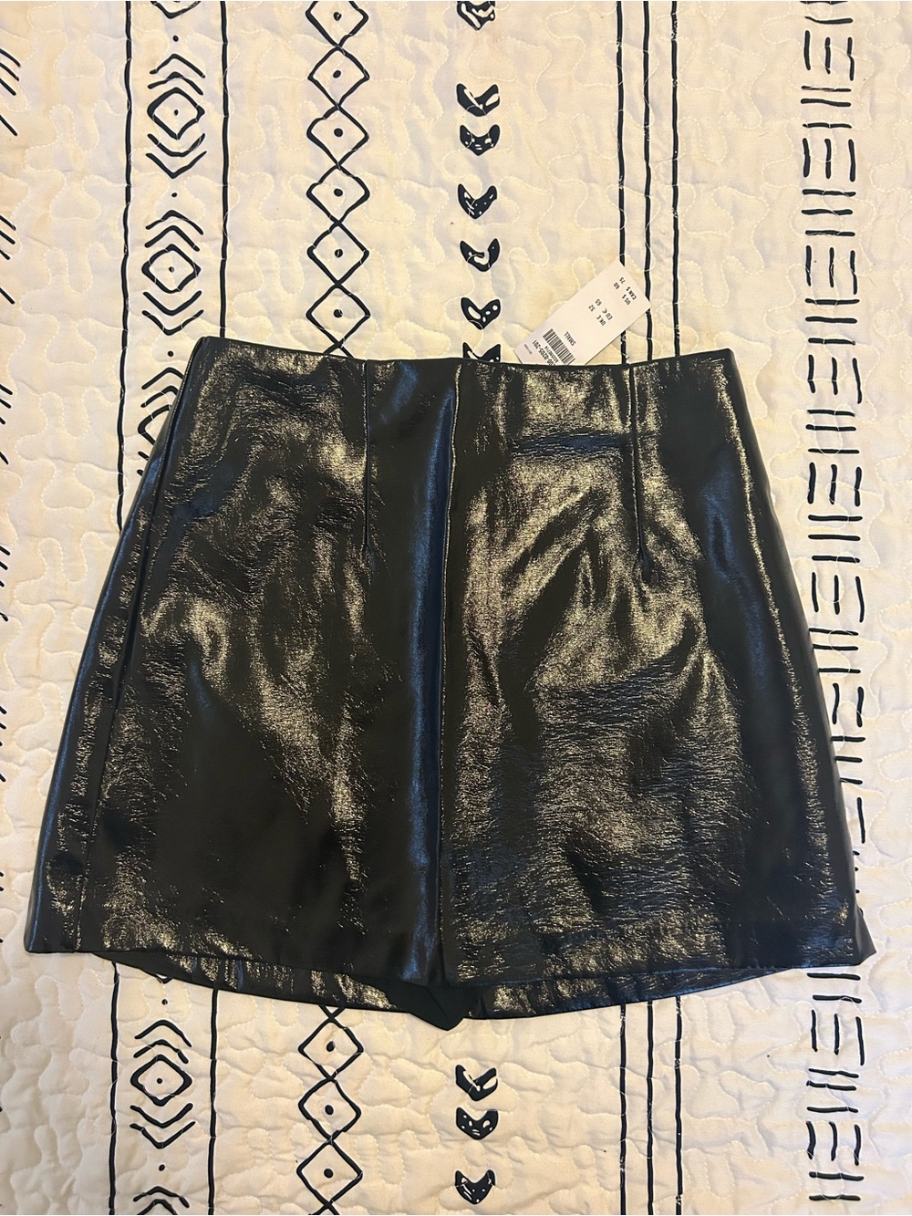 Abercrombie & Fitch Navy Vegan Leather Mini Skirt